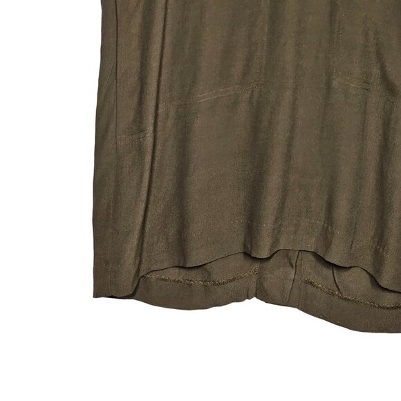 Madewell Button-Back Easy V-Neck Short Sleeves Dress Pockets Brown Women Size XS - Picture 12 of 16